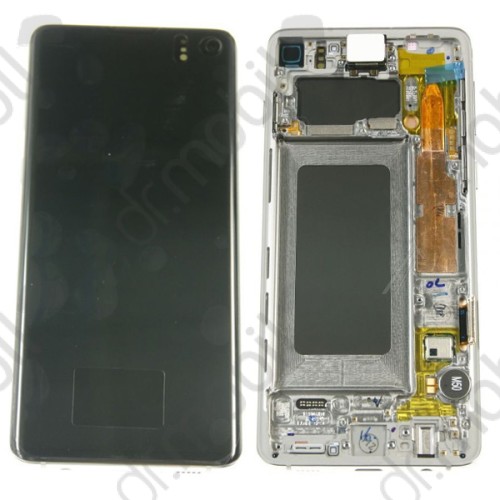 Előlap Samsung Galaxy S10 (SM-G973) keret + LCD kijelző (érintőkijelző) GH82-18850A fekete (rendelésre)